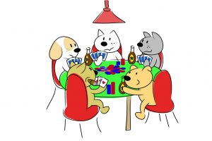 Dogs Playing Poker - Illustrator