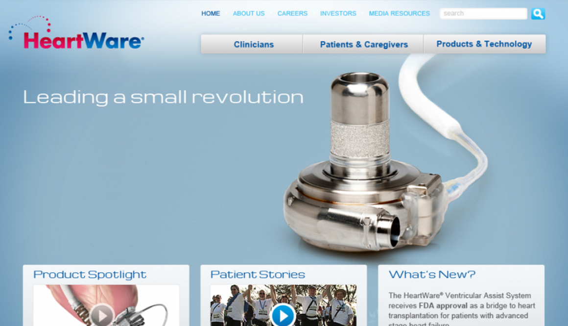 HeartWare Homepage feature